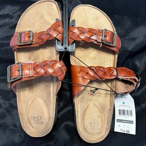 New, Time and True slip on brown sandals size 9